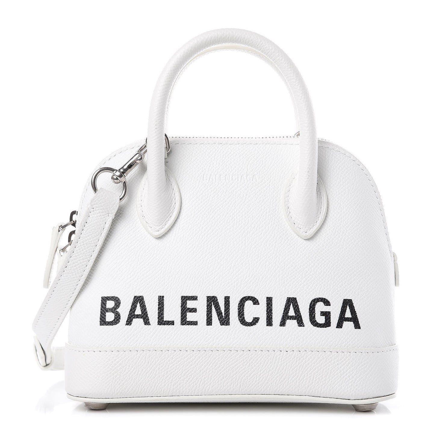 Grained Calfskin XXS Ville Top Handle Bag White Black