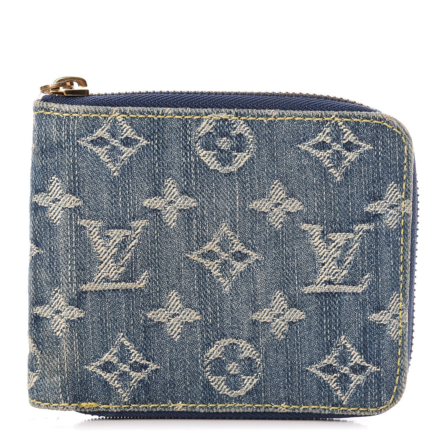 Louis Vuitton Denim Zip Compact Wallet Blue 1 of 8