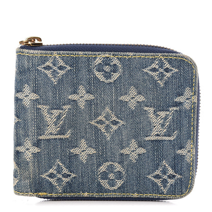 Louis Vuitton Denim Zip Compact Wallet Blue 1 of 8