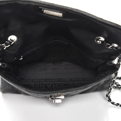 Chanel Glazed Crackled Calfskin Mademoiselle Flap Black 7 of 8