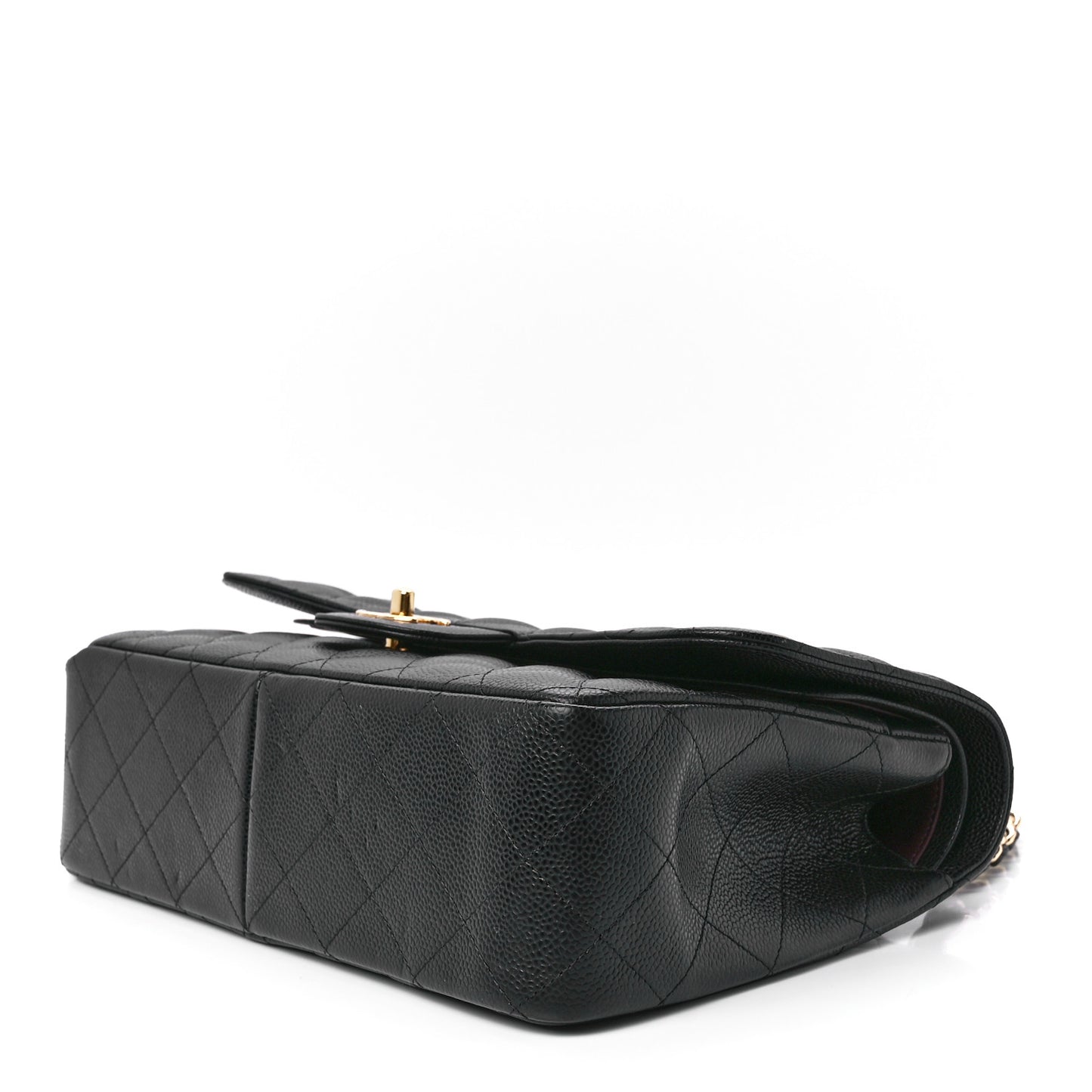 Caviar Quilted Jumbo Double Flap Black