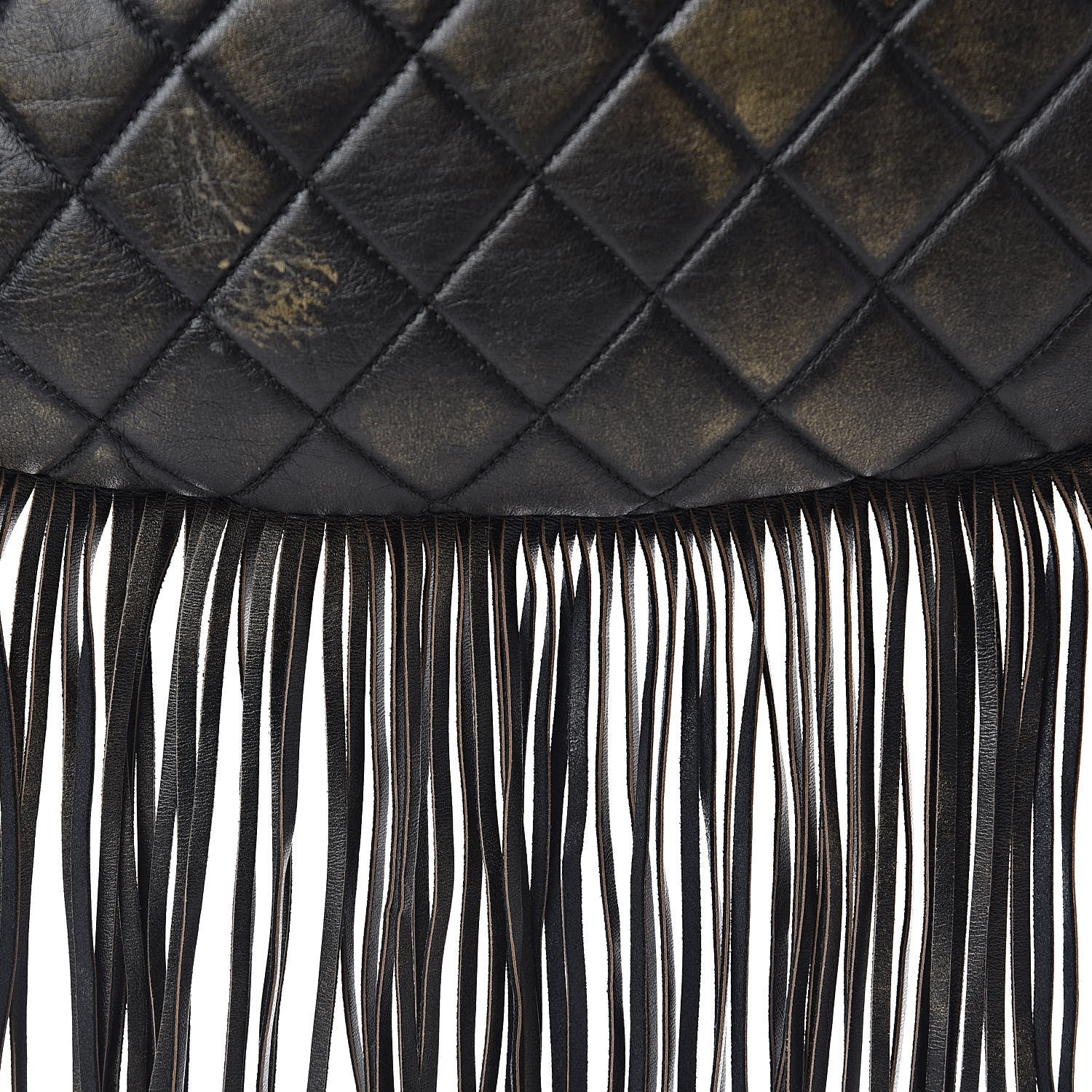 Chanel Calfskin Quilted Into The Fringe Hobo Black Gold 8 of 14