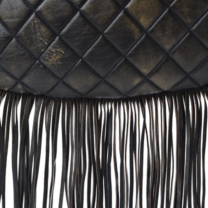 Chanel Calfskin Quilted Into The Fringe Hobo Black Gold 8 of 14