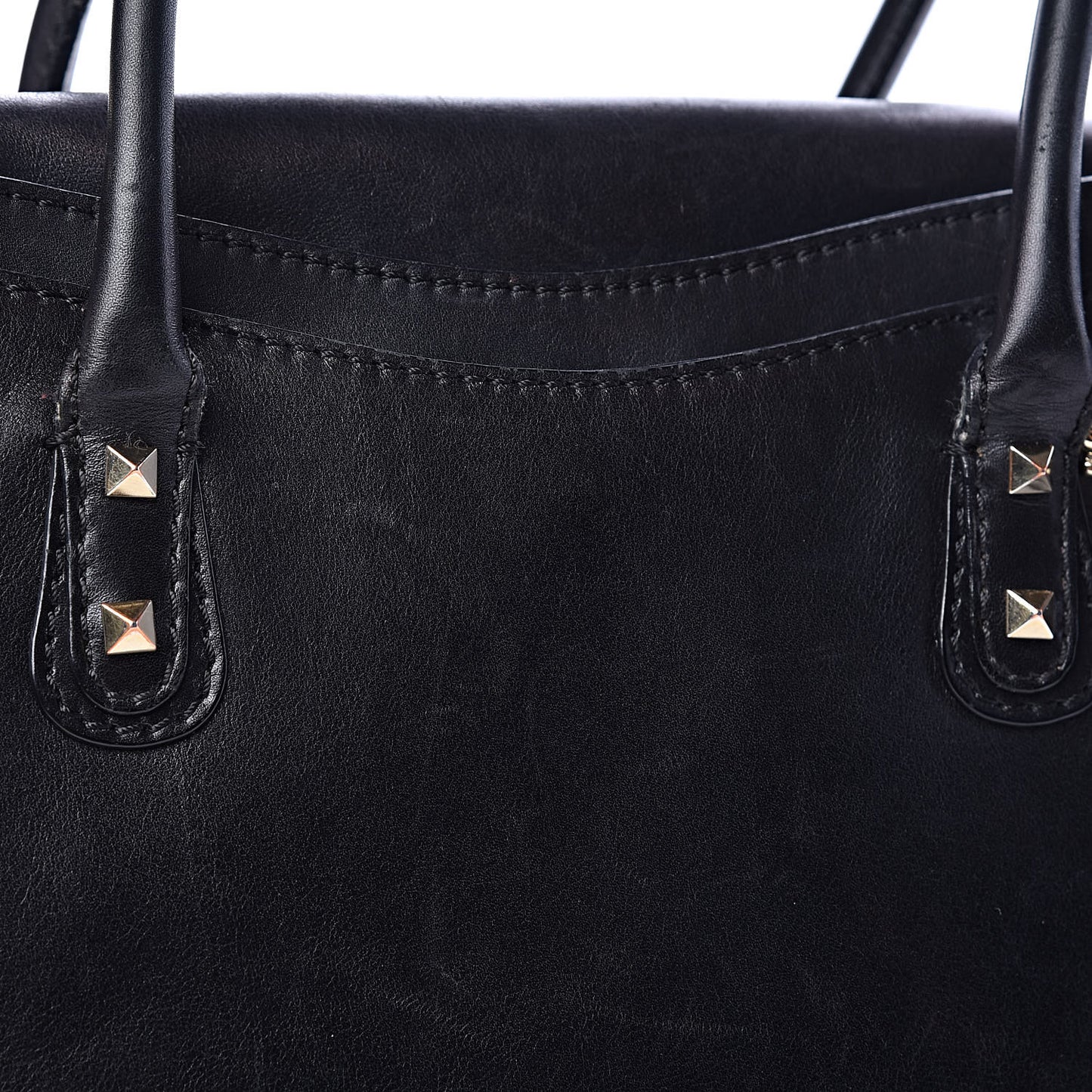 Vitello Rockstud Accordion Satchel Black