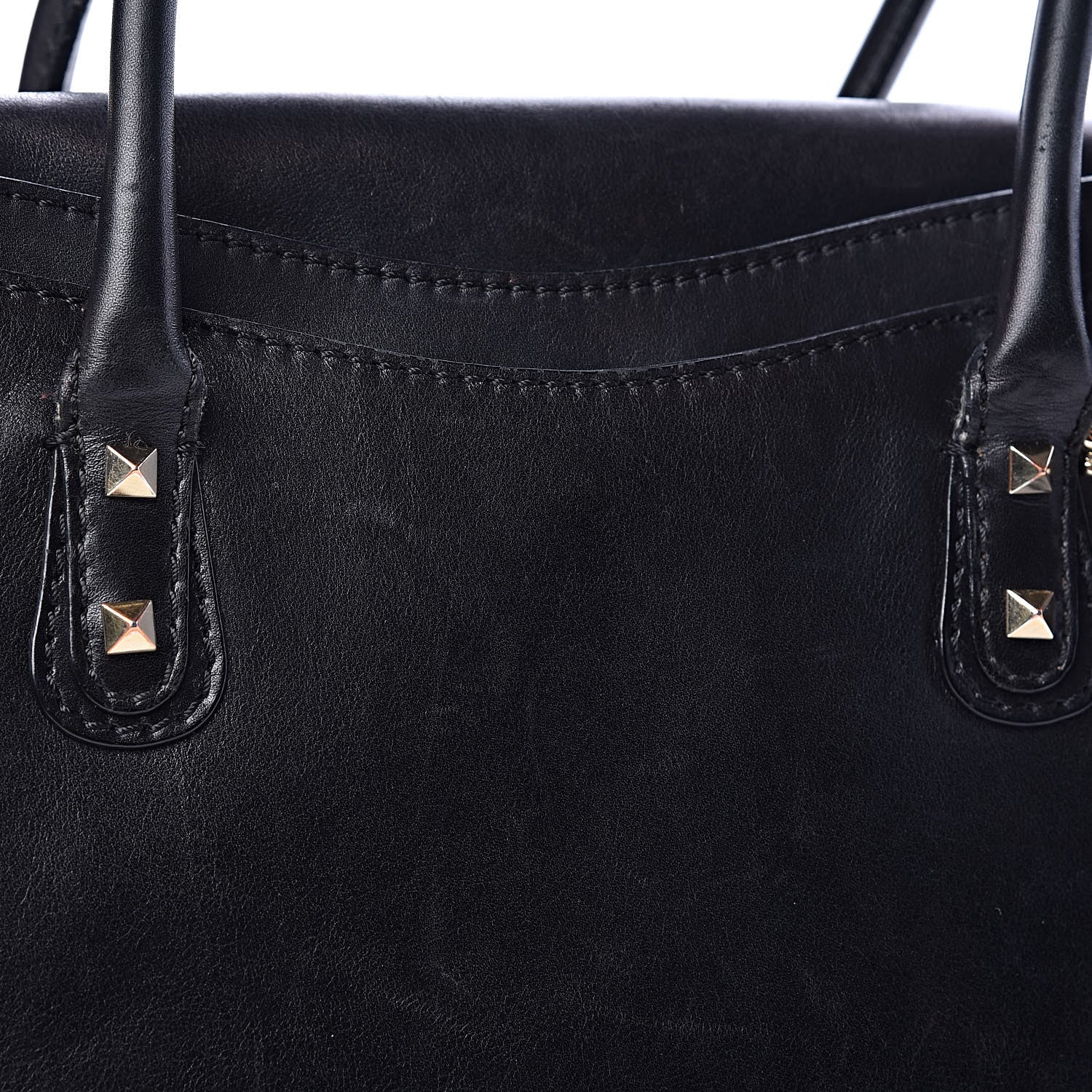 Valentino Garavani Vitello Rockstud Accordion Satchel Black 15 of 22
