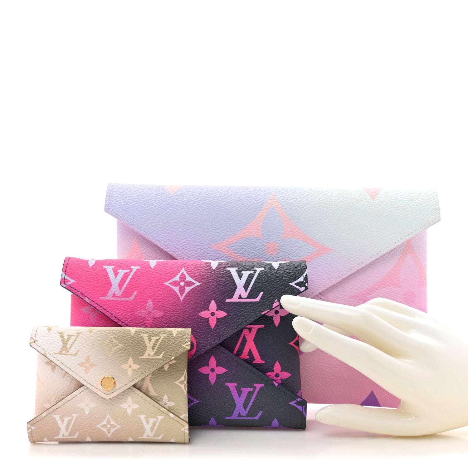 Louis Vuitton Monogram Giant Spring in the City Kirigami Pochette Set Sunrise Pastel Midnight Fuchsia Sunset Kaki 2 of 9