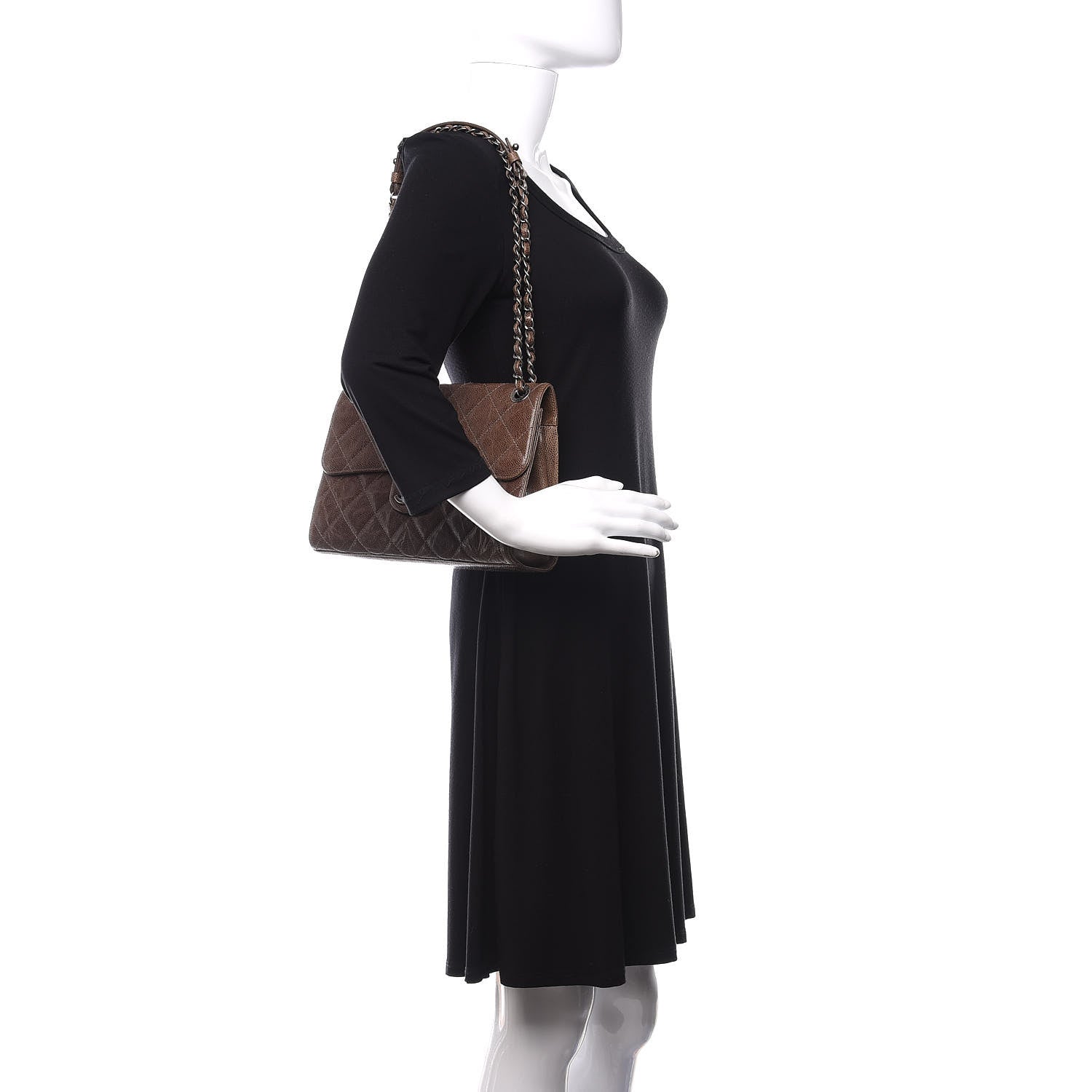 Chanel Crumpled Grained Calfskin Medium CC Crave Flap Brown 3 of 11