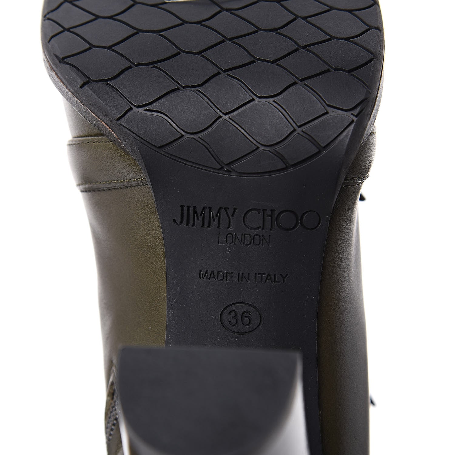 Jimmy Choo Soft Grained Goatskin Maloy 95 Over The Knee Boots 36 Army Green 6 of 7