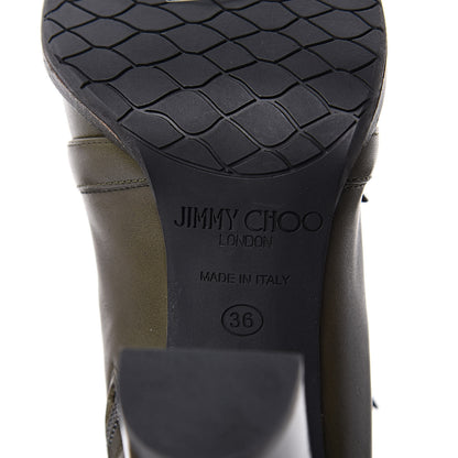 Jimmy Choo Soft Grained Goatskin Maloy 95 Over The Knee Boots 36 Army Green 6 of 7