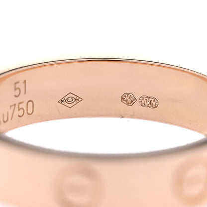 Cartier 18K Pink Gold Diamond 4mm LOVE Wedding Band Ring 51 5.75 5 of 5