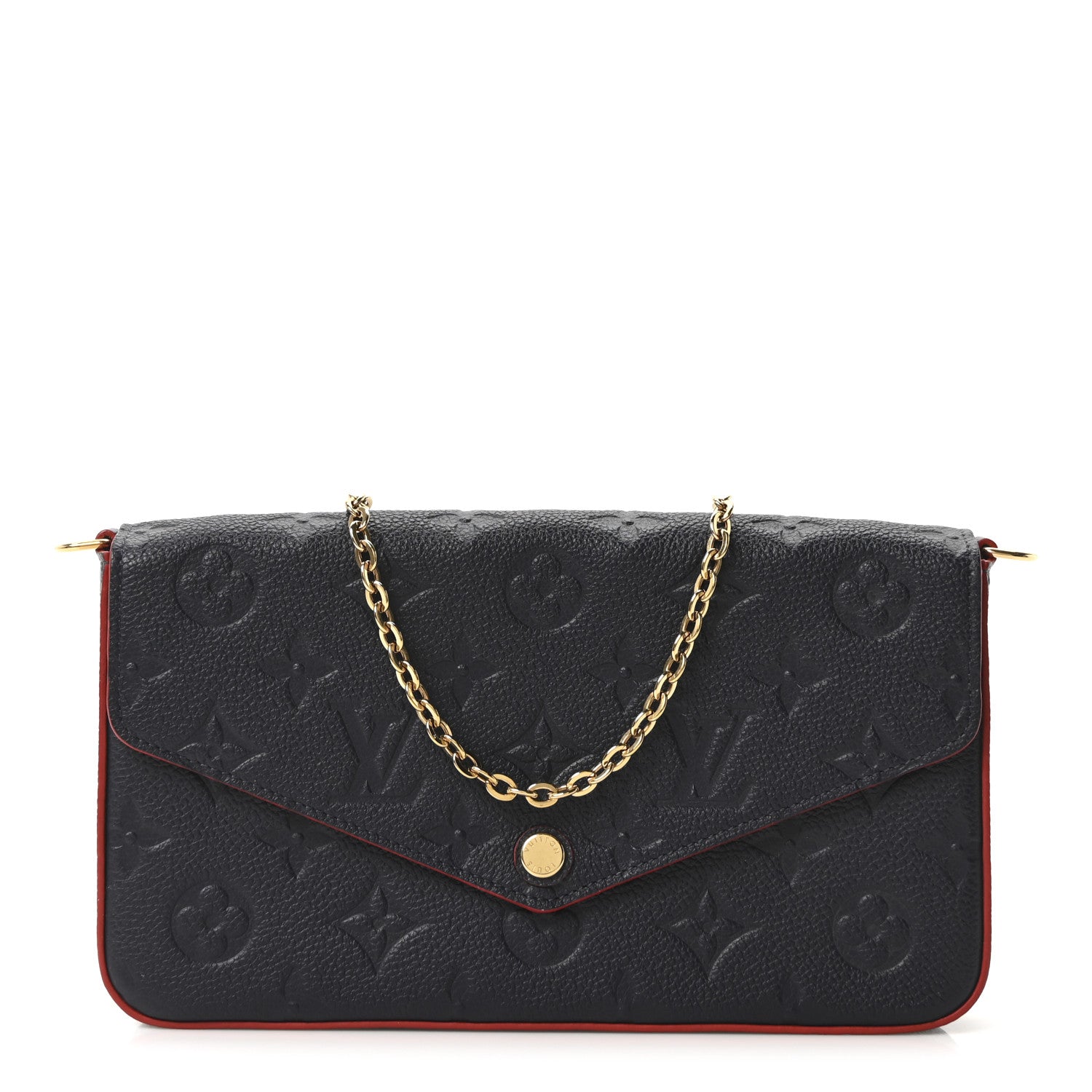 Louis Vuitton Empreinte Pochette Felicie Chain Wallet Marine Rouge 1 of 12