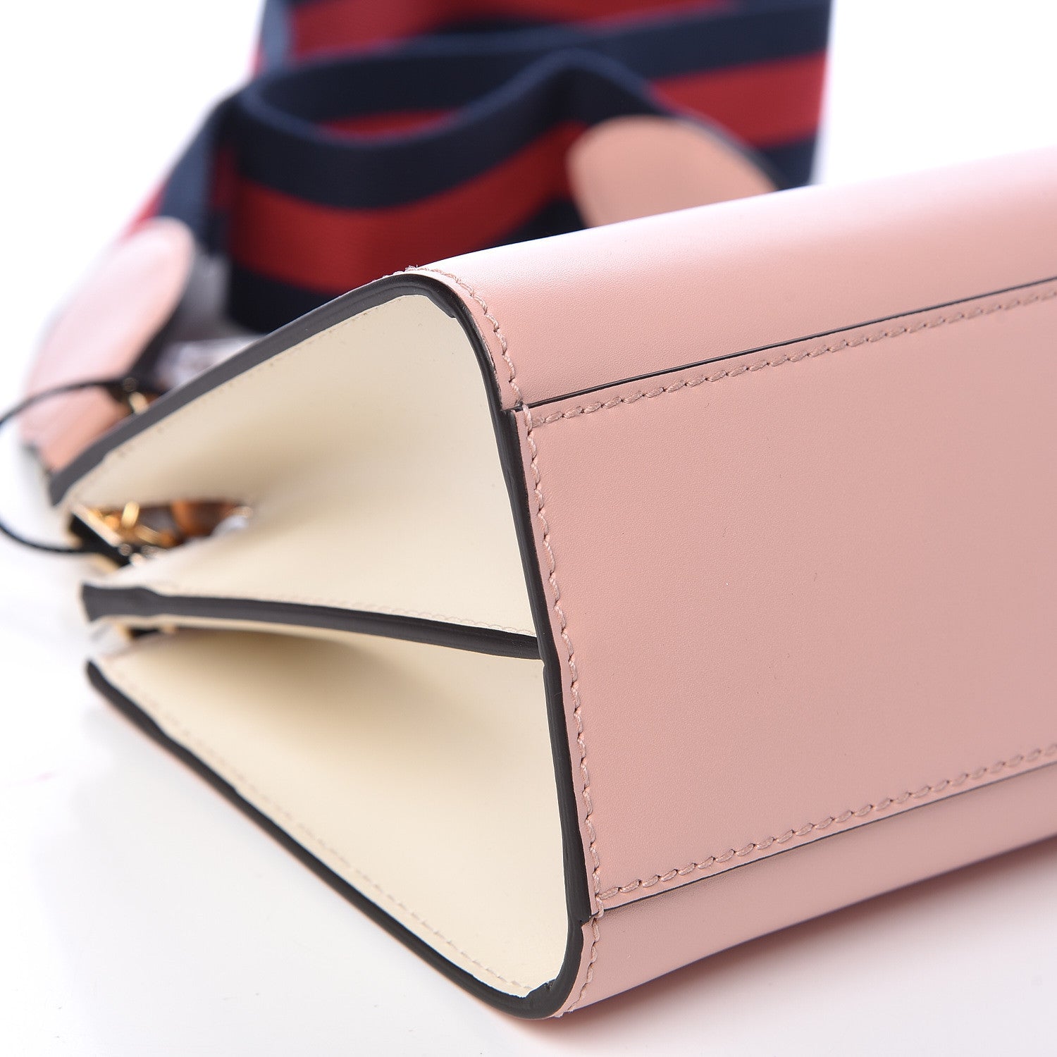 Gucci Nappa Bamboo Web Mini Nymphaea Top Handle Bag Perfect Pink Mystic White 9 of 10