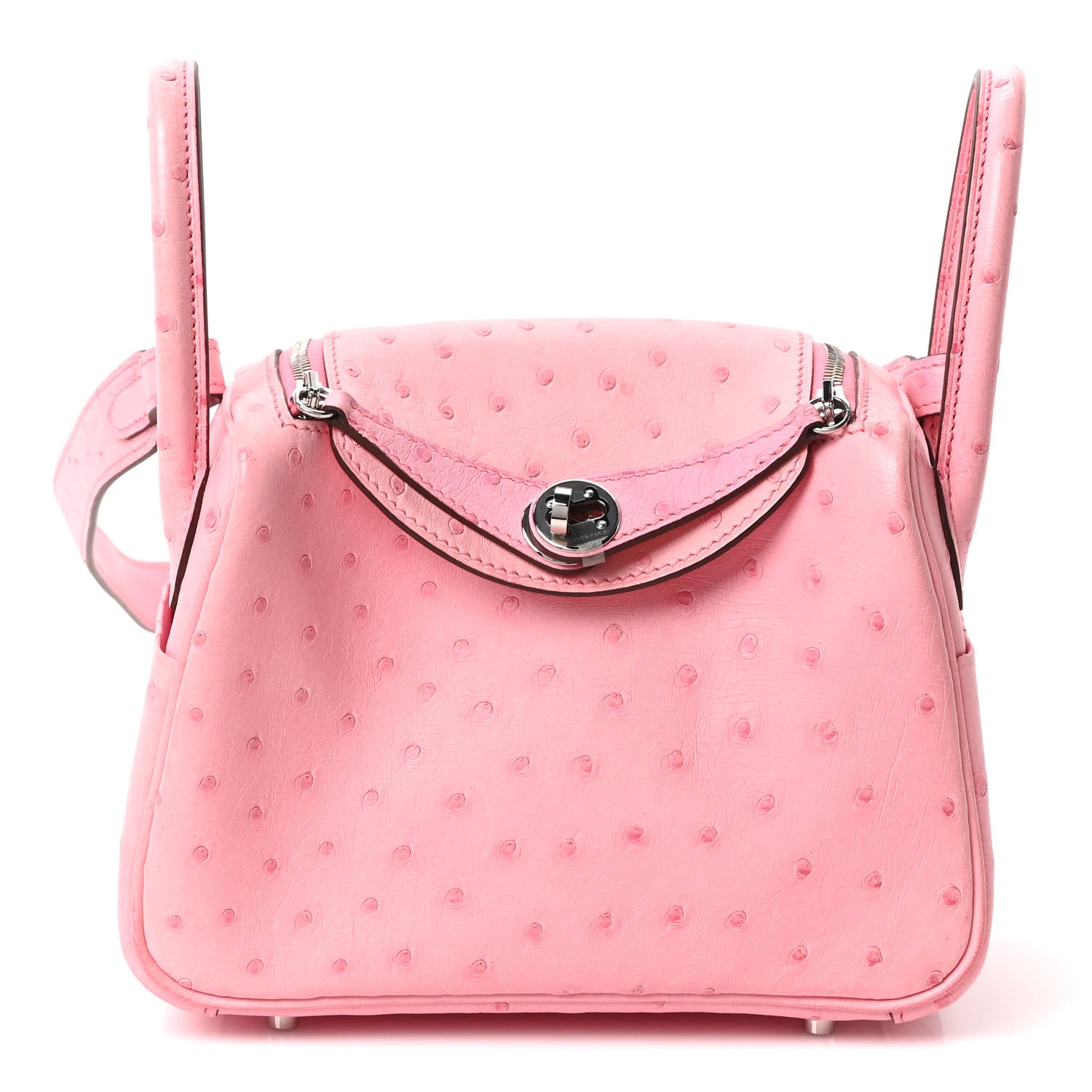 Hermes Ostrich Mini Lindy 20 Rose Bubblegum 1 of 10