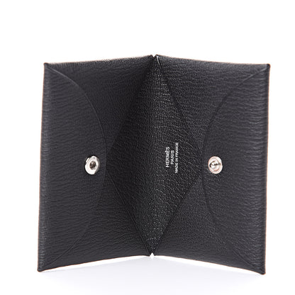 Hermes Chevre Mysore Calvi Card Case Black 5 of 8