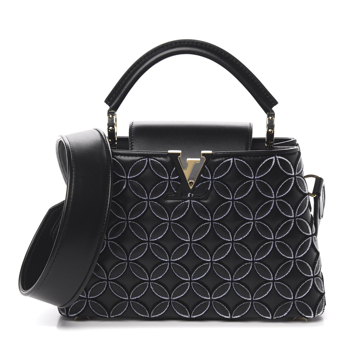 Tufted Lambskin Capucines BB Black