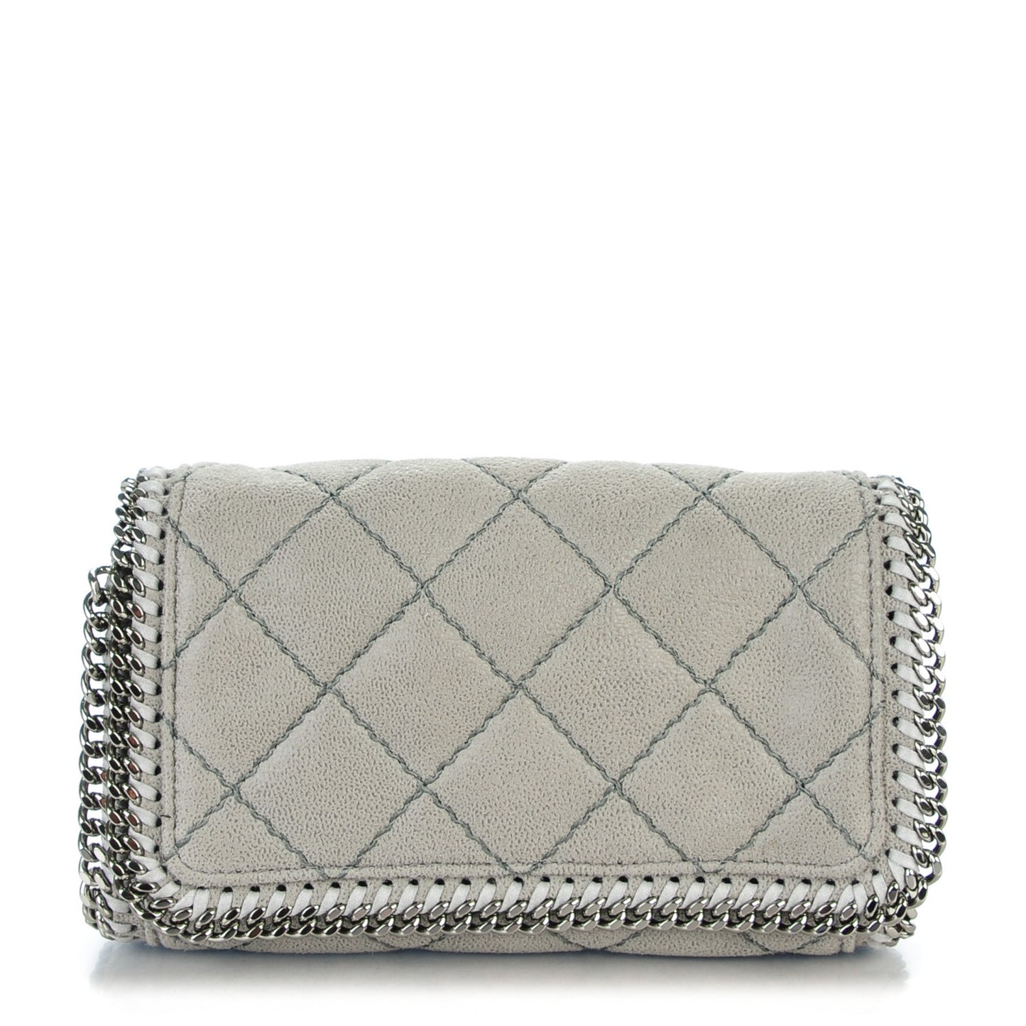 Shaggy Deer Quilted Falabella Crossbody Bag Light Grey