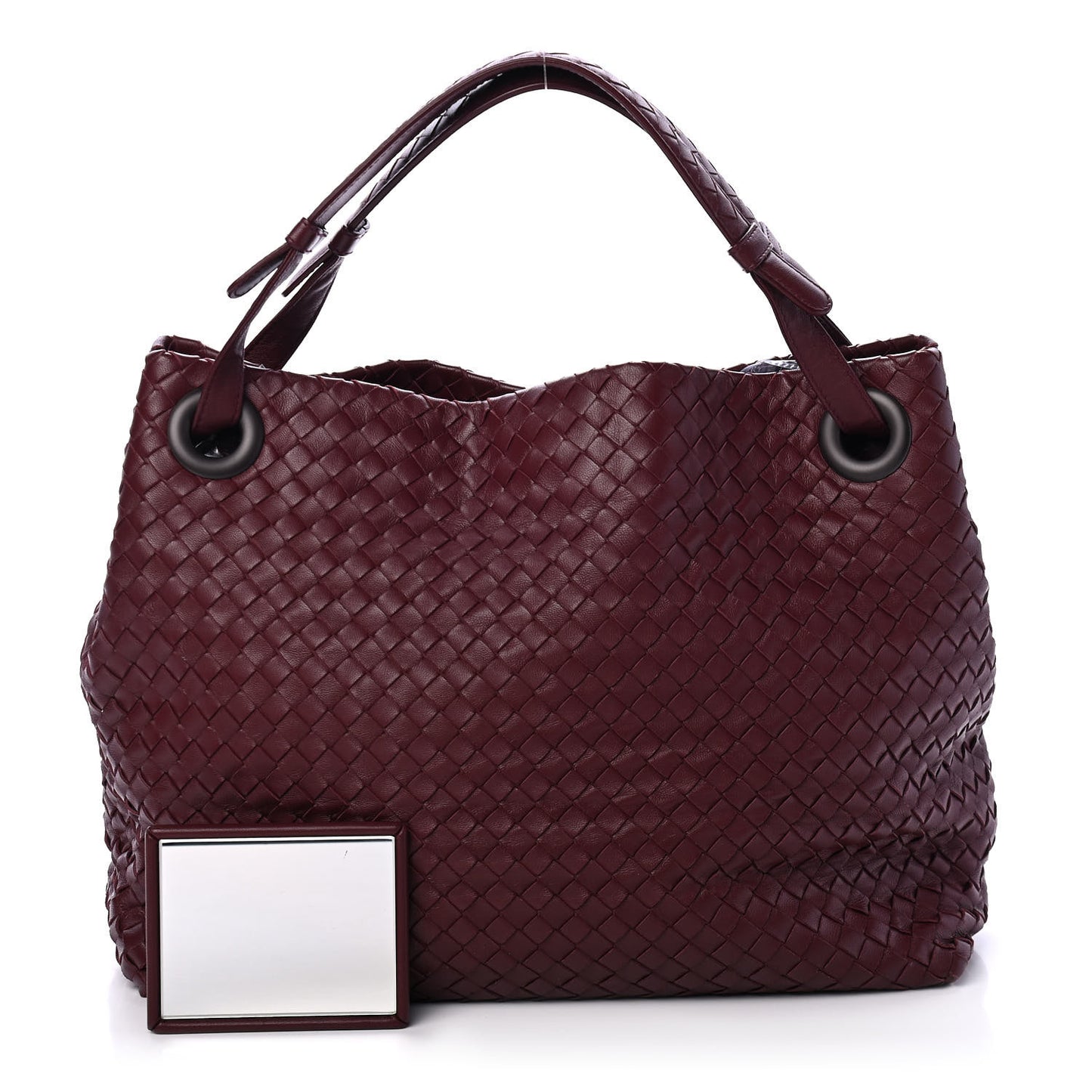 Nappa Intrecciato Medium Garda Bag Dark Red