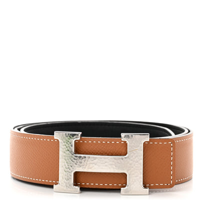 Hermes Epsom Swift 32mm Martelee H Belt 95 Gold Black 1 of 7