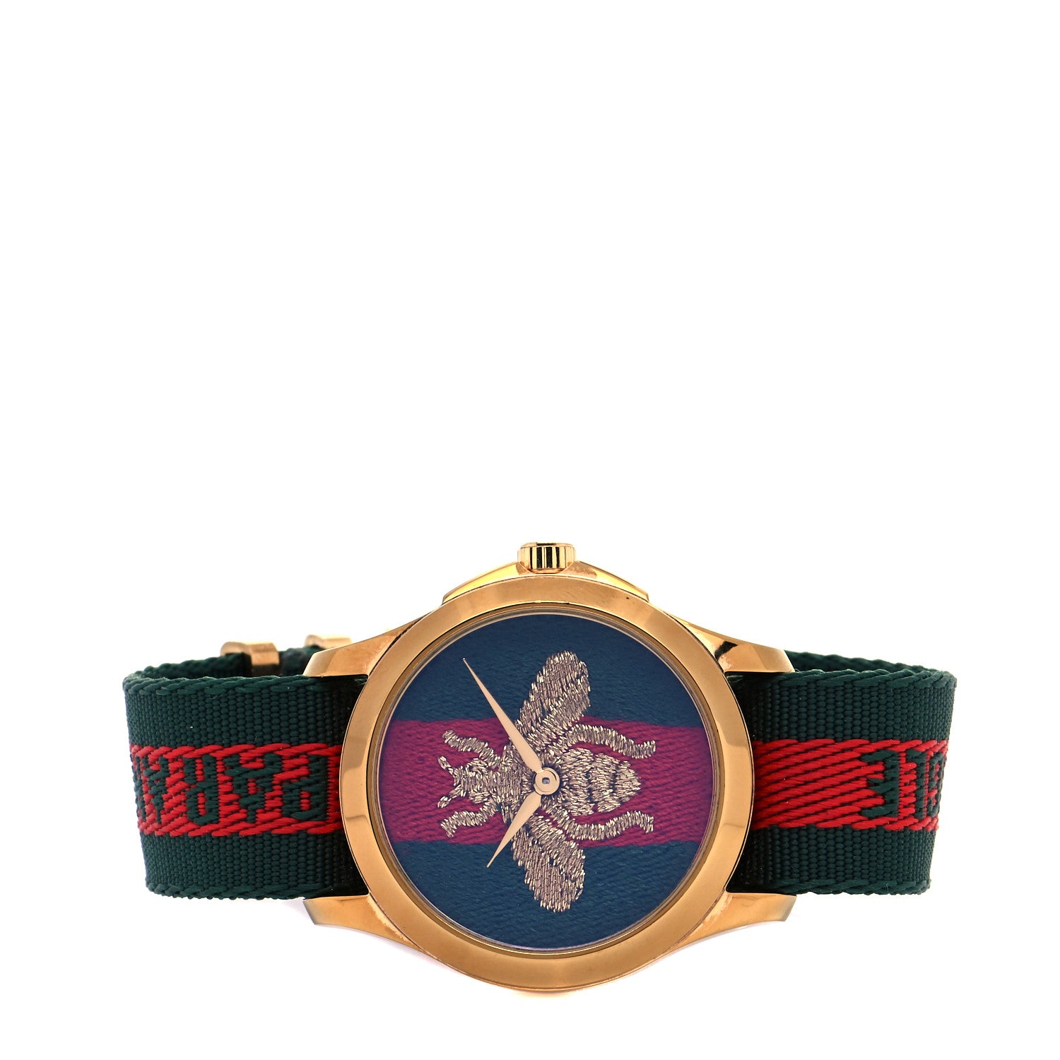 Gucci Stainless Steel Nylon 38mm Le Marche Des Merveilles Bee Quartz Watch Green 2 of 5
