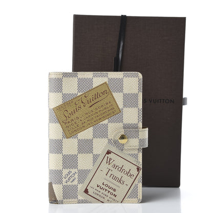 Louis Vuitton Damier Azur Illustre Small Trunks Labels Ring Agenda Cover 10 of 10