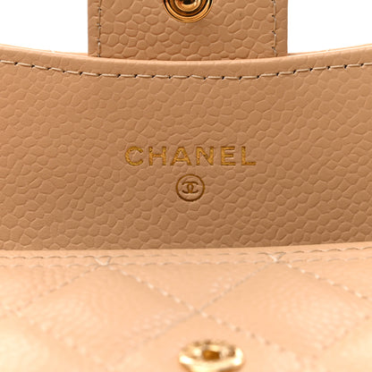 Chanel Caviar Quilted Flap Card Holder Wallet Beige 6 of 9