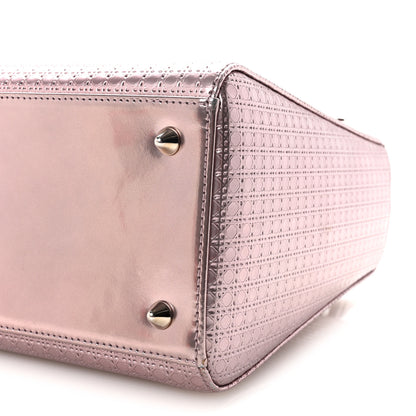 Christian Dior Metallic Patent Micro-Cannage Medium Lady Dior Pink 9 of 9