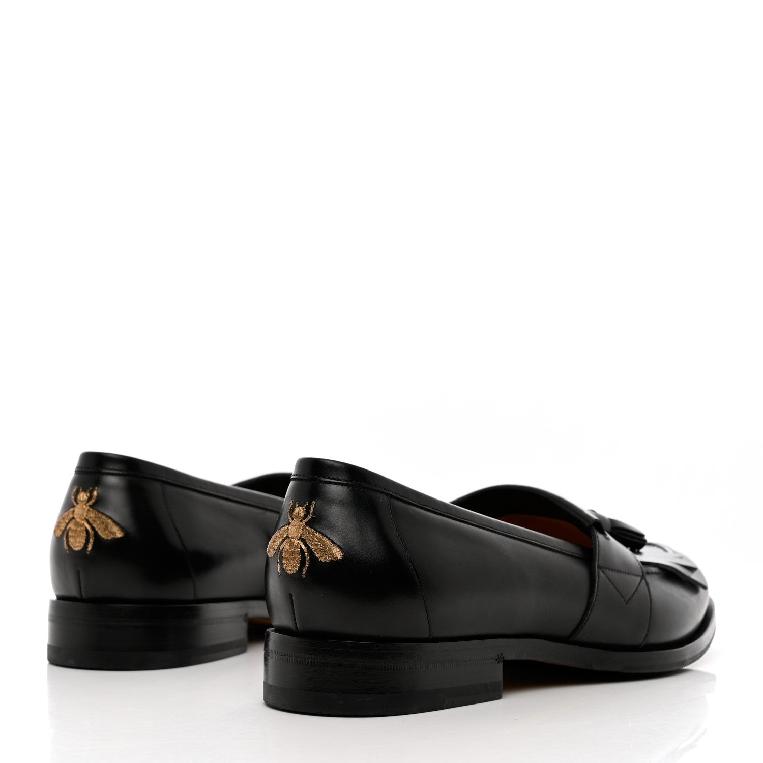 Gucci Calfskin Mens Tassel Loafers 8 Black 4 of 17