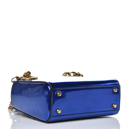 Christian Dior Glazed Calfskin Mini Lady Dior Blue 4 of 7