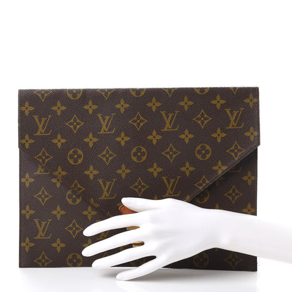 Louis Vuitton Monogram Poche Plate Envelope Clutch MM 2 of 17