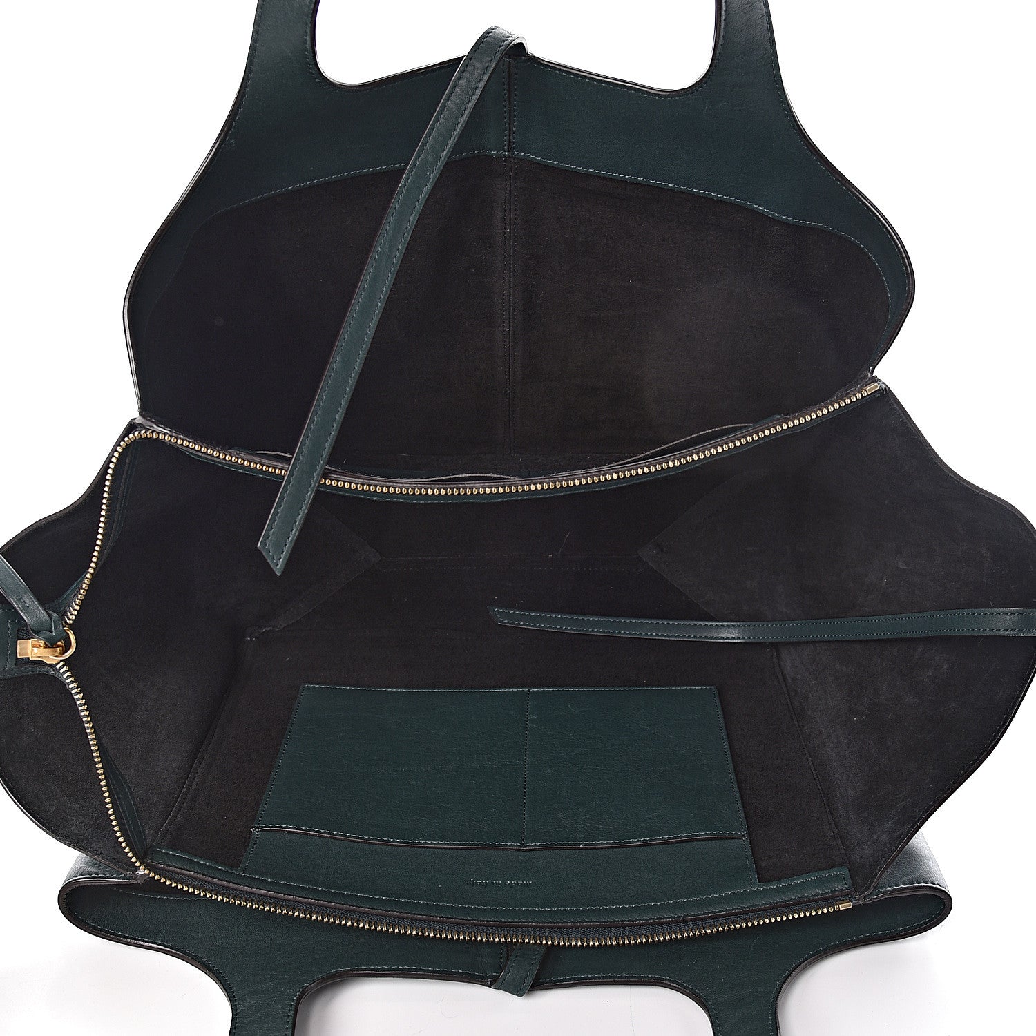 Celine Smooth Calfskin Medium Tri-Fold Bag Bottle Green 5 of 10