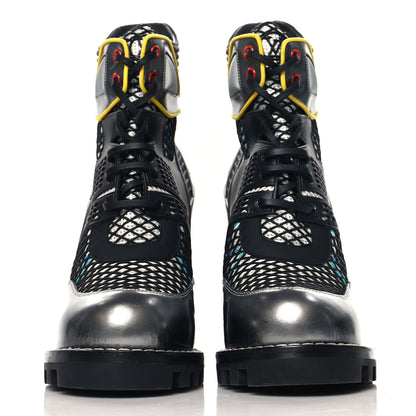 Louis Vuitton Metallic Calfskin Technical Fabric Digital Gate Ankle Boots 40 Black Silver Multicolor 3 of 8