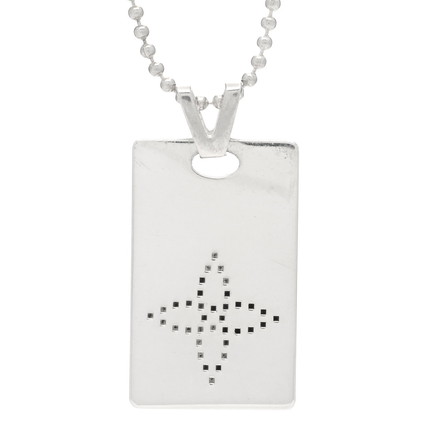 Louis Vuitton Sterling Silver LV Dog Tag Necklace 3 of 4
