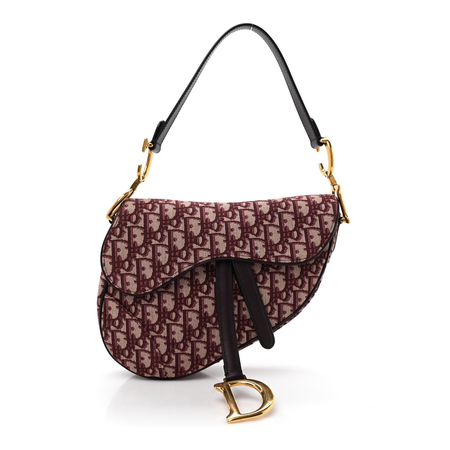 Christian Dior Oblique Saddle Bag Burgundy 1 of 10