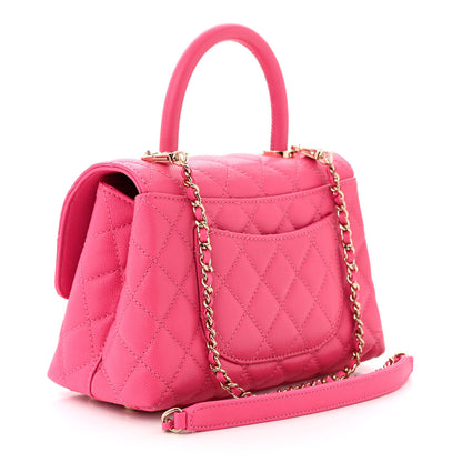 Chanel Caviar Quilted Mini Coco Handle Flap Rose 3 of 11