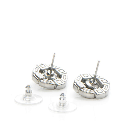 Chanel Enamel CC Earrings Ruthenium Dark Grey 3 of 5