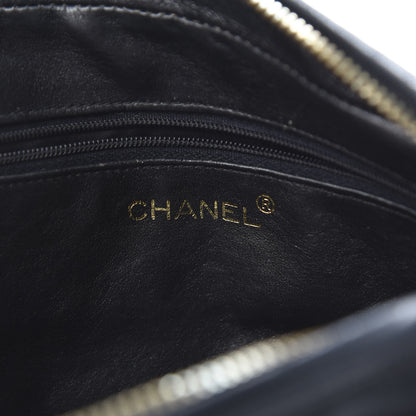 Chanel Lambskin Chevron Quilted Tassel Camera Case Black 6 of 14