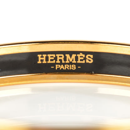 Hermes Enamel Printed Narrow Perspective Cavaliere Bracelet 62 Gold 4 of 6