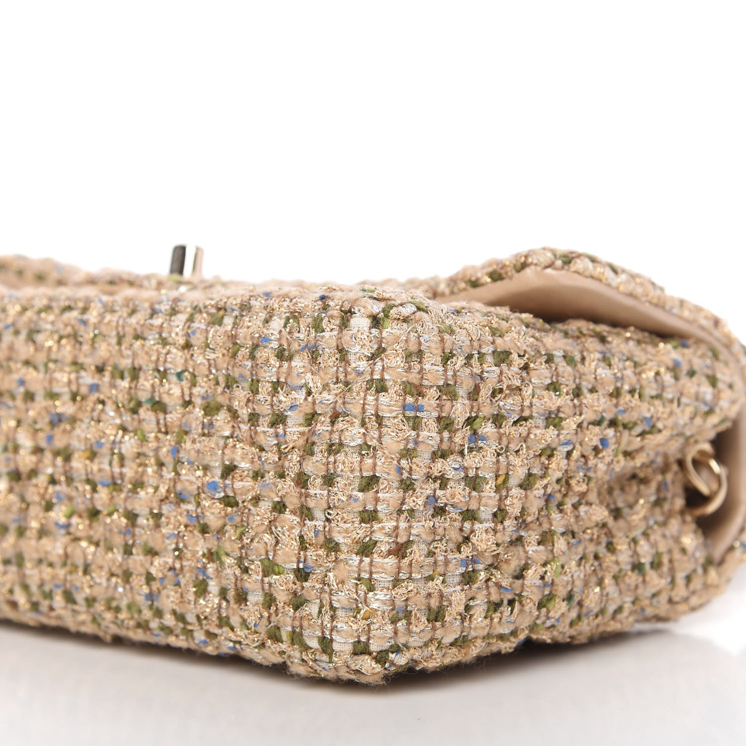 Chanel Tweed Quilted Mini Rectangular Flap Beige 7 of 11