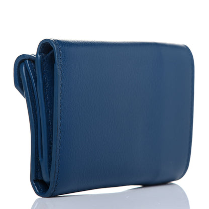 Balenciaga Calfskin Mini Papier Wallet Blue Marine 3 of 11
