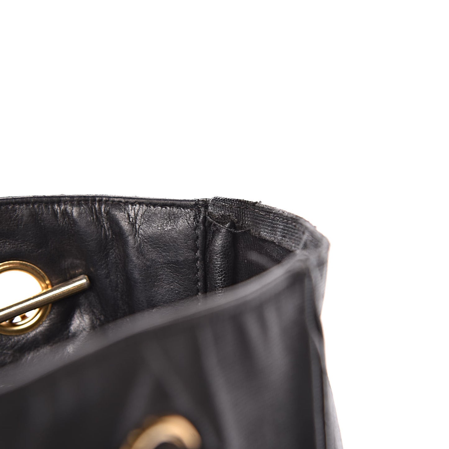 Canvas Calfskin Shopping Tote Black