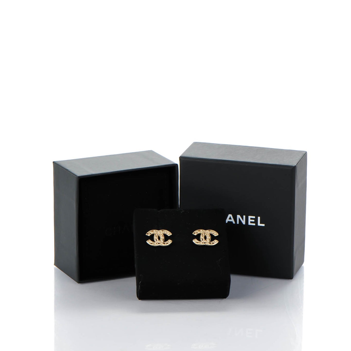 Tweed Effect CC Earrings Gold