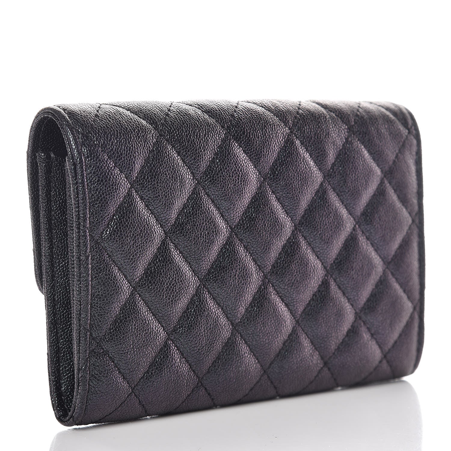 Chanel Iridescent Caviar Quilted Medium Flap Wallet Black 3 of 11