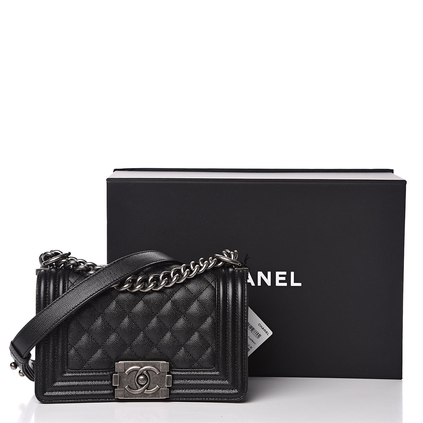 Caviar Quilted Small Boy Flap Black