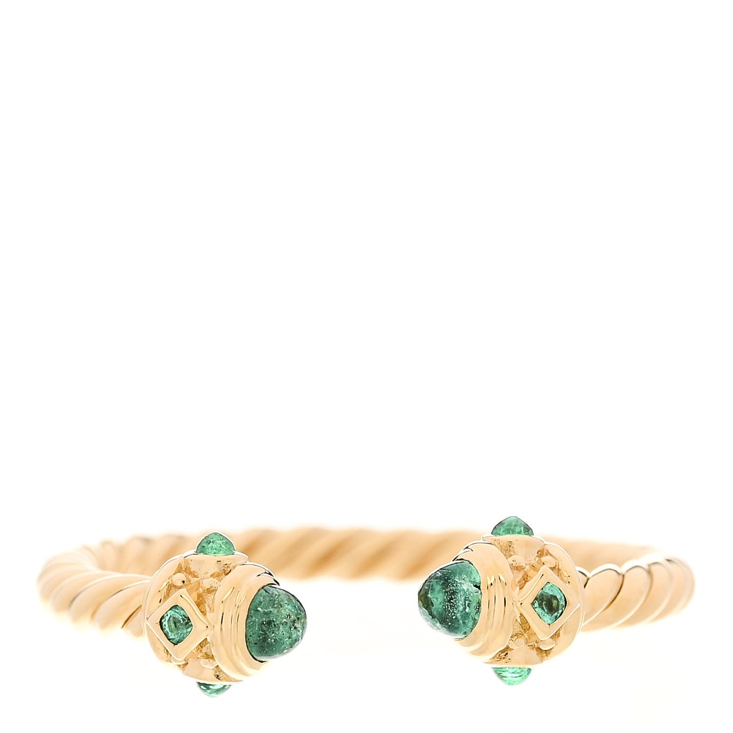 18K Yellow Gold Emerald Renaissance Ring 56 7.5