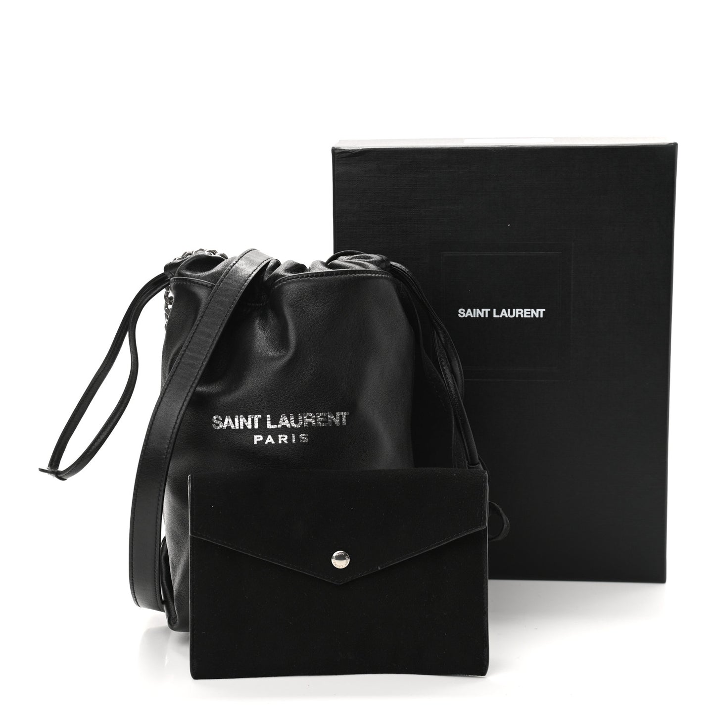 Lambskin Small Teddy Bucket Bag Black