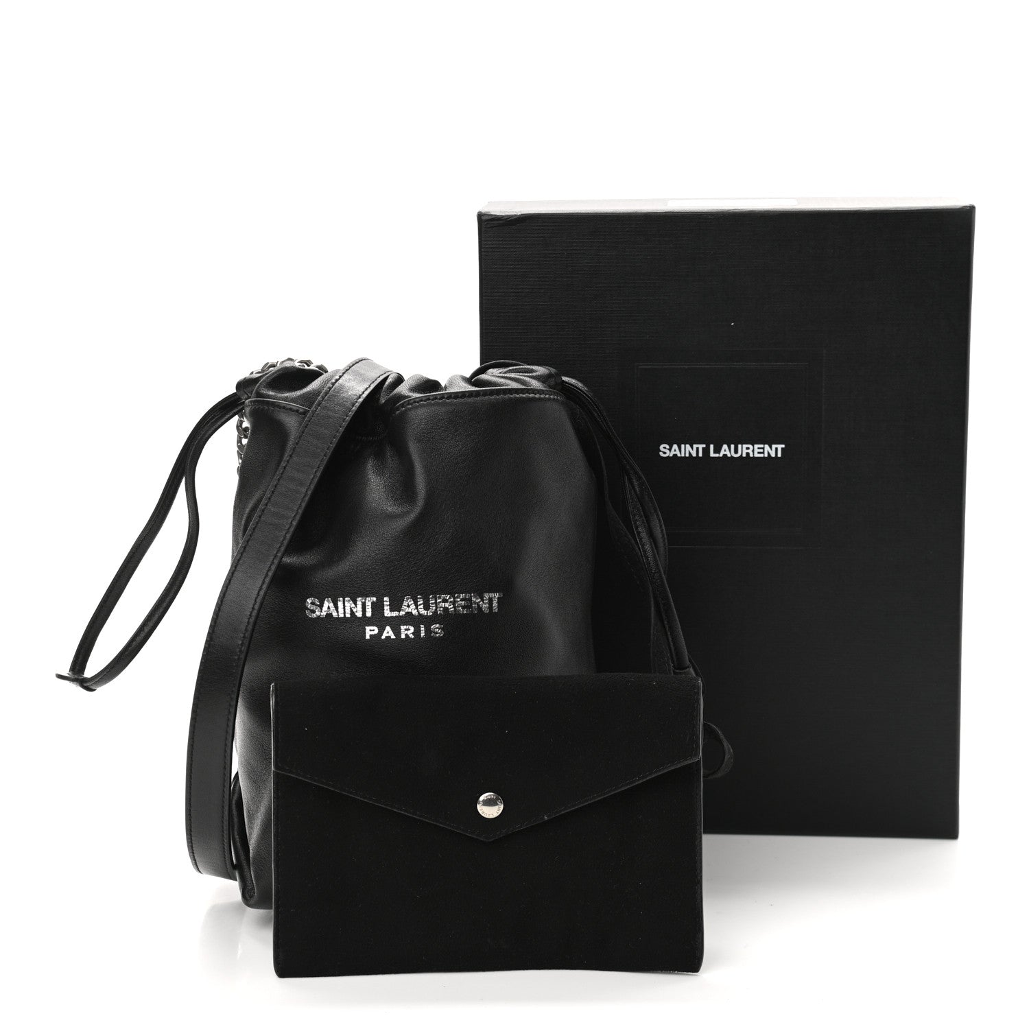 Saint Laurent Lambskin Small Teddy Bucket Bag Black 12 of 12
