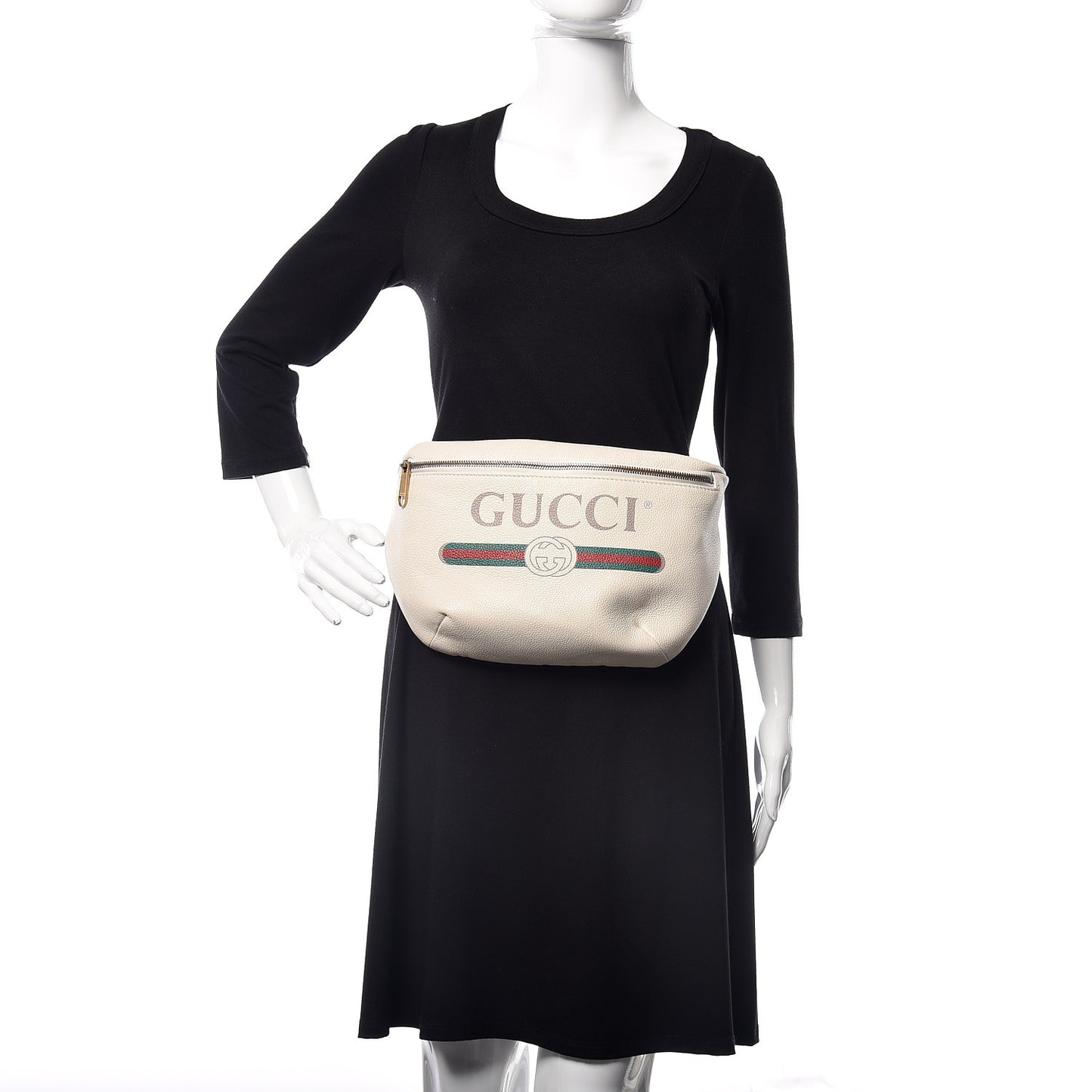 Grained Calfskin Logo Belt Bag White