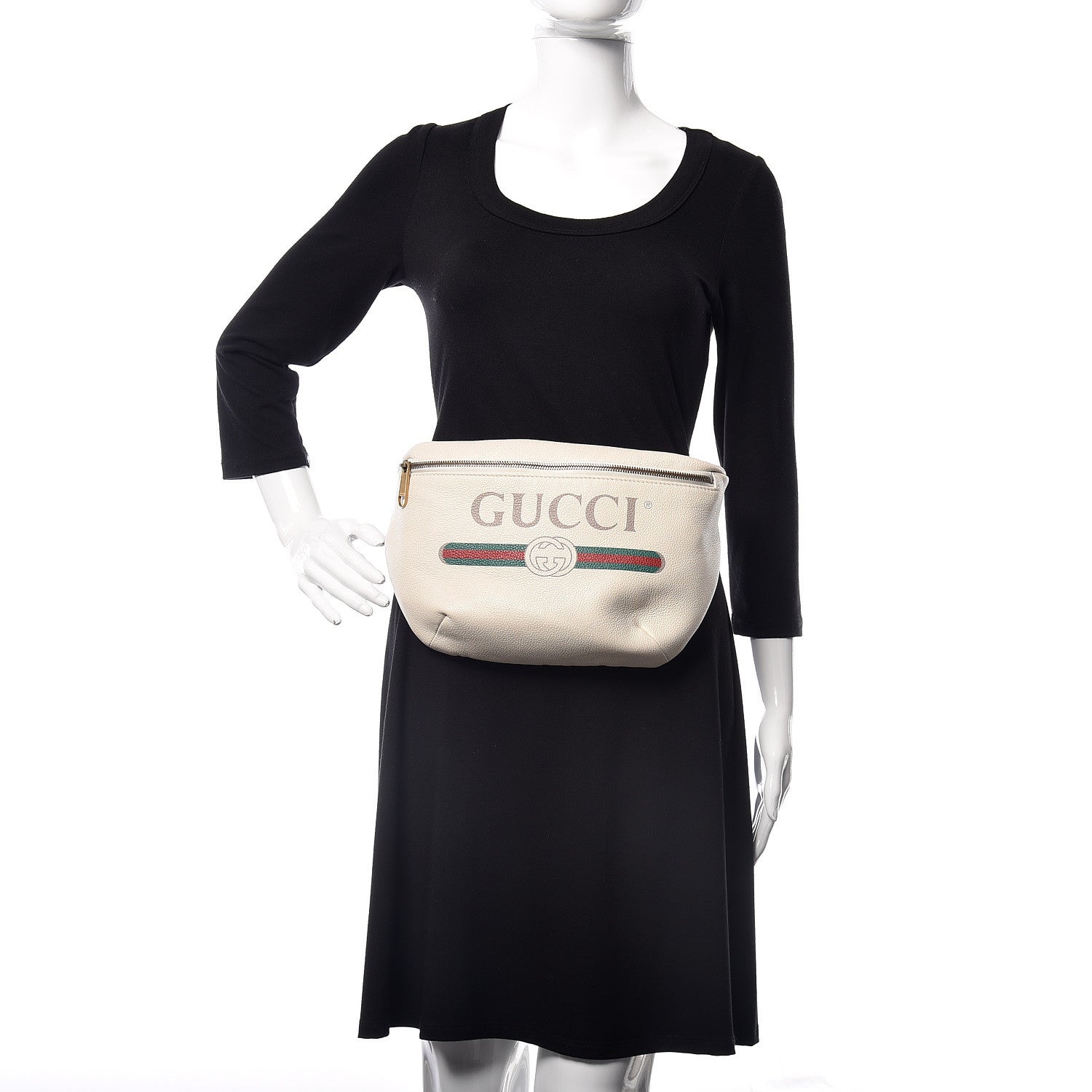 Gucci Grained Calfskin Logo Belt Bag White 2 of 11