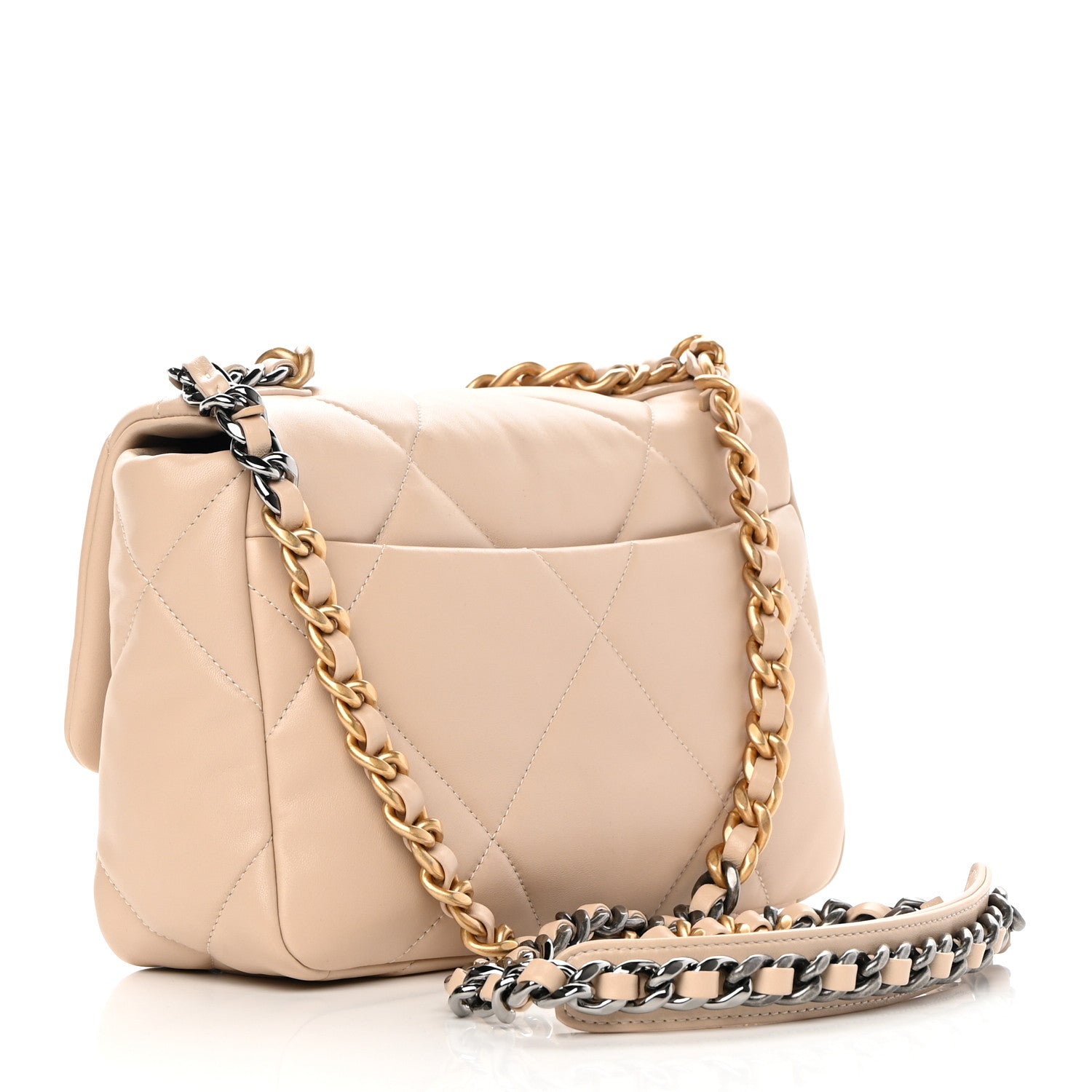 Chanel Lambskin Quilted Medium Chanel 19 Flap Beige 3 of 10