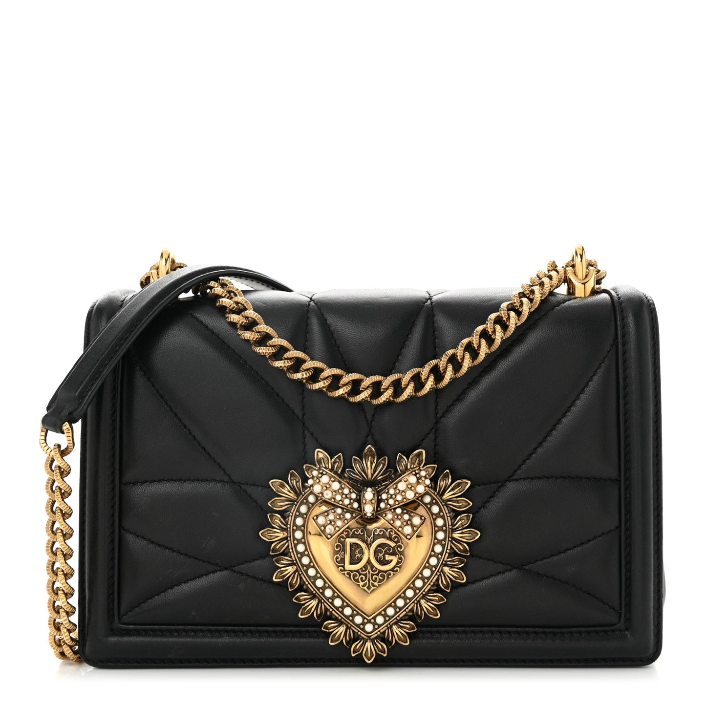 Calfskin Medium Devotion Crossbody Bag Black